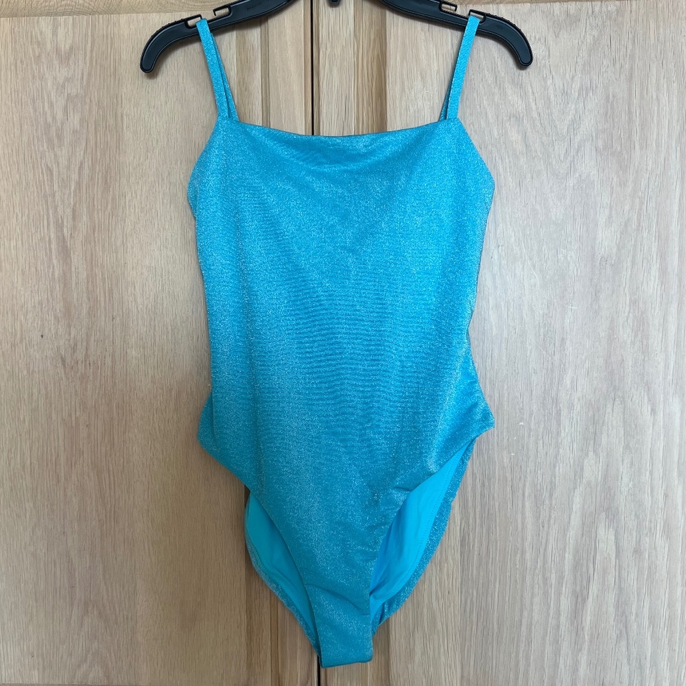 Aqua Swim Womens Square Neck One Piece Swimsuit Size s